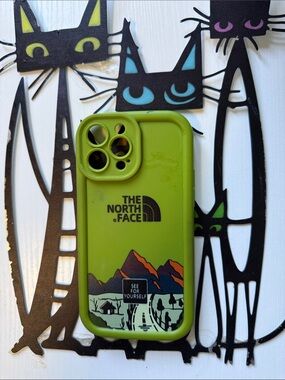 The North Face Lime Green Mountain Graphic iPhone 13 Pro Max Case
